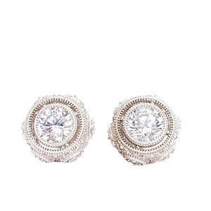 Stunning Belargo Sterling CZ Sparkle Post Earrings for Pierced Ears